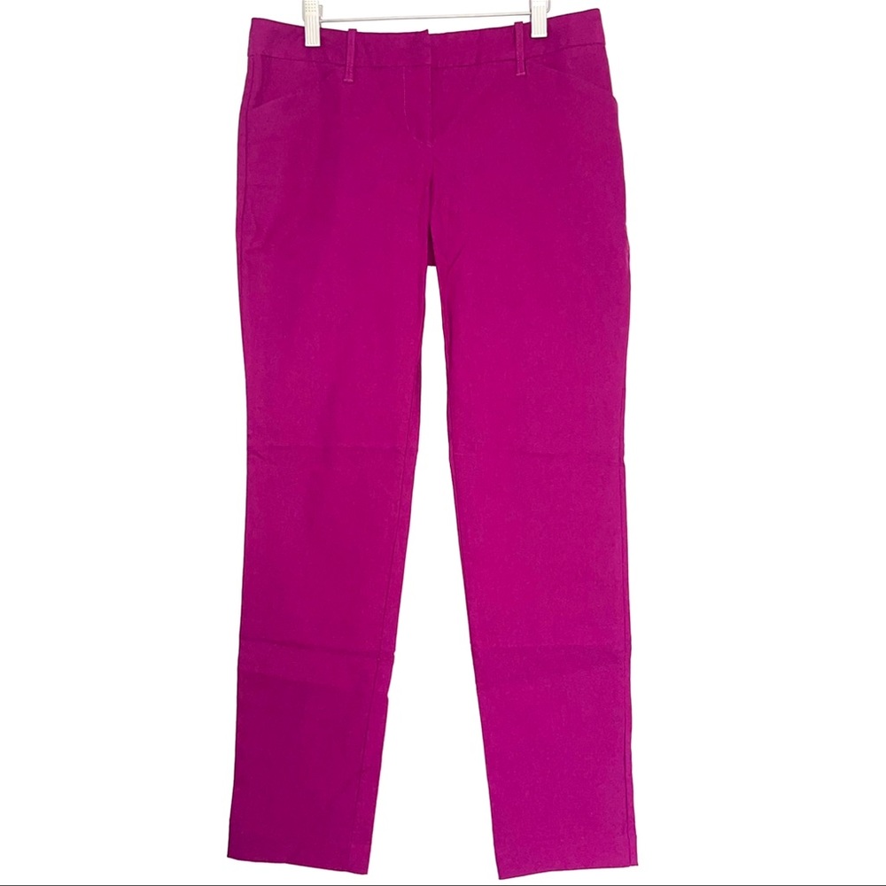 Straight leg slim fit trouser pant slacks - Magenta